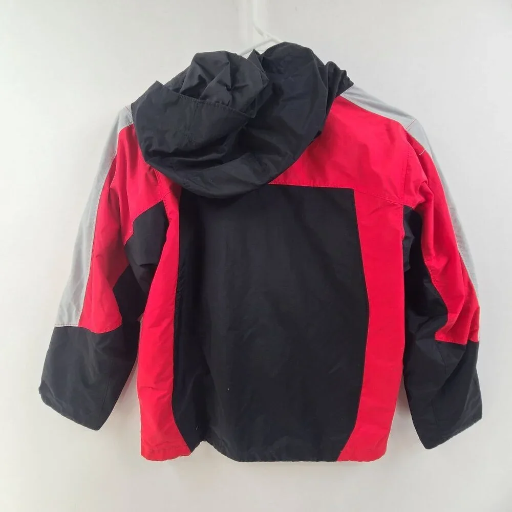 Columbia Kid's Interchange Bugaboo Omnitech Youth Jacket Red Gray Waterproof Siz